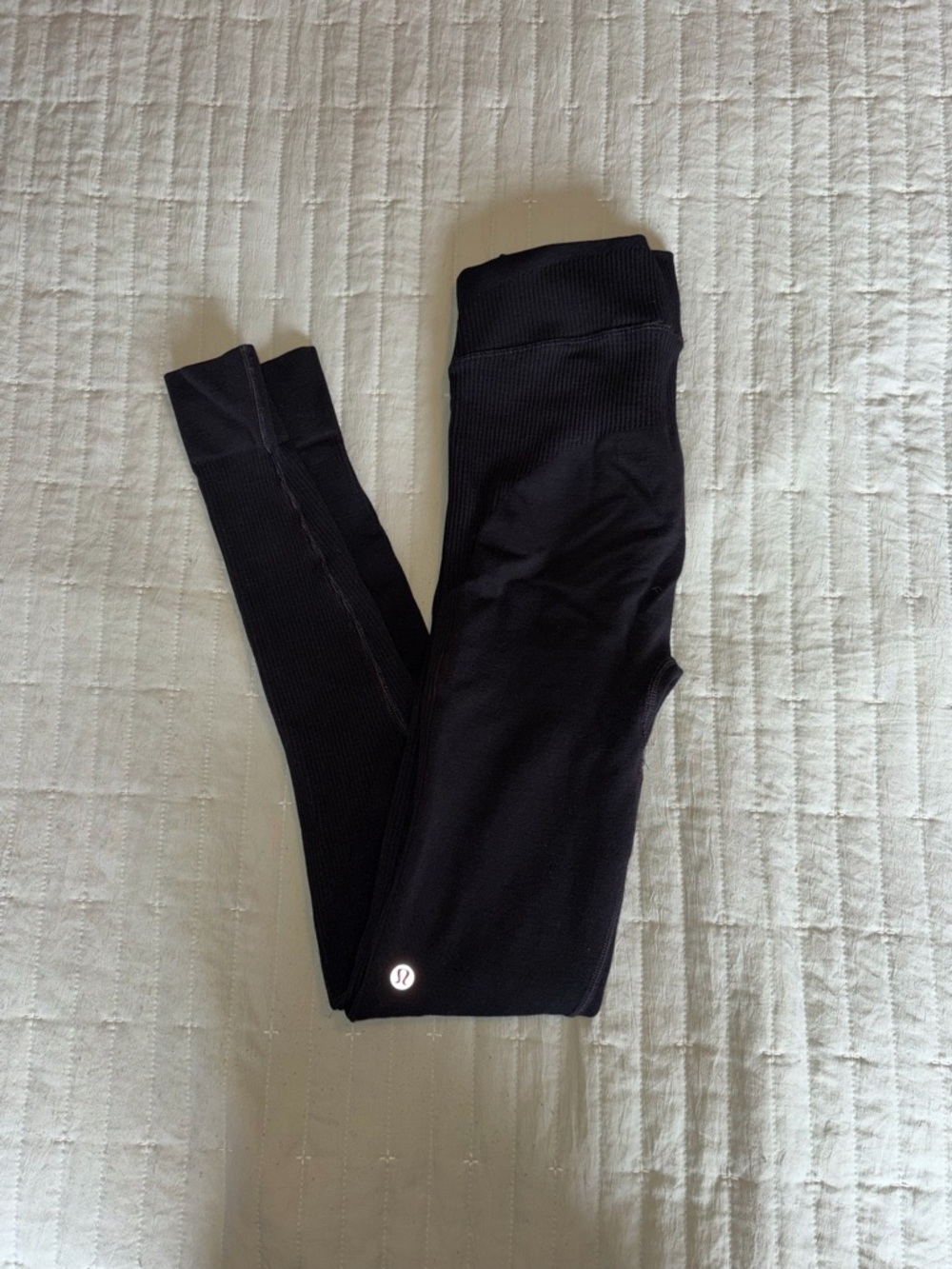lululemon athletica Black High-Rise Leggings with Reflective Logo